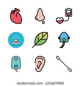 care icon set. vector set about heart, nose, gardening and shaver icons set.