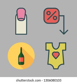 care icon set. vector set about baby clothes, products, loss and nail icons set.
