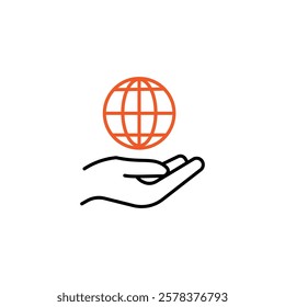 Care icon. Single high quality outline symbol for web design or mobile app. Charity thin line sign for design logo. Black outline pictogram on white background