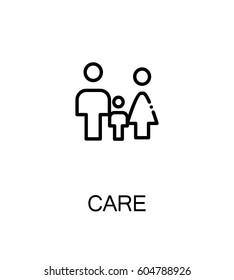 Care icon. Single high quality outline symbol for web design or mobile app. Charity thin line sign for design logo. Black outline pictogram on white background