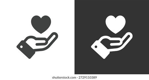 Icono de Cuidado. Icono de la serie de glifos sólidos