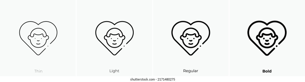 care icon. Thin, Light Regular And Bold style design isolated on white background