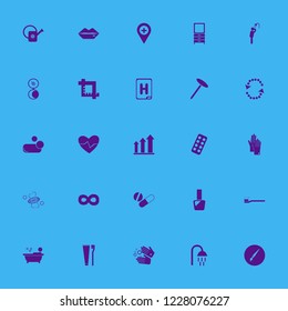 care icon. care vector icons set heartbeat, recycle sign, dresser mirror and nail polish