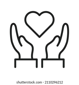 Imagen vectorial de icono de cuidado. También se puede usar para Fitness físico. Adecuado para aplicaciones móviles, aplicaciones web y medios impresos.