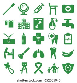 Care icons set. set of 25 care filled icons such as baby changing room, baby bottle, mirror, nailfile, shaving brush, shave hair in skin, hair removal, hair barrette, banana