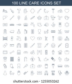 Care Icons. Trendy 100 Care Icons. Contain Icons Such As Holding Globe, Stethoscope, Bottle Pills, Nurse, Love, Arm Rash, Hair Brush, Baby Food. Care Icon For Web And Mobile.