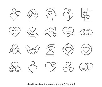 Care Icons - Vector Line. Editable Stroke.