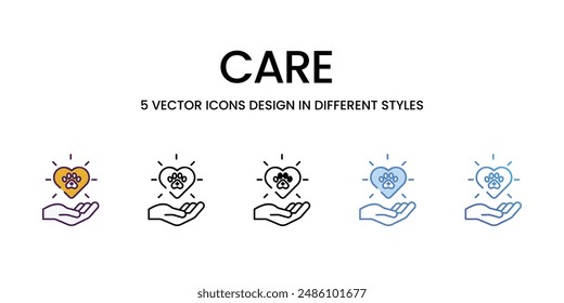 Iconos de cuidado conjunto de Vector ilustración de stock.