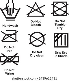 care instructions vector design for fabrics.