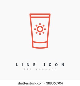 Care isolated minimal single flat linear icon for application and info-graphic. Cream line vector icon for websites and mobile minimalistic flat design.