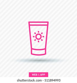 Care isolated minimal single flat linear icon for application and info-graphic. Cream line vector icon for websites and mobile minimalistic flat design.