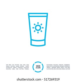Care isolated minimal single flat linear icon for application and info-graphic. Cream line vector icon for websites and mobile minimalistic flat design.
