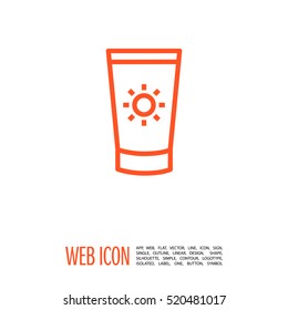 Care isolated minimal single flat linear icon for application and info-graphic. Cream line vector icon for websites and mobile minimalistic flat design.