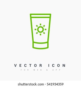 Care isolated minimal single flat linear icon for application and info-graphic. Cream line vector icon for websites and mobile minimalistic flat design.