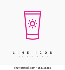 Care isolated minimal single flat linear icon for application and info-graphic. Cream line vector icon for websites and mobile minimalistic flat design.
