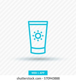 Care isolated minimal single flat linear icon for application and info-graphic. Cream line vector icon for websites and mobile minimalistic flat design.