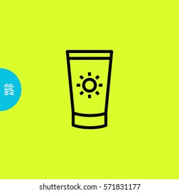 Care isolated minimal single flat linear icon for application and info-graphic. Cream line vector icon for websites and mobile minimalistic flat design.