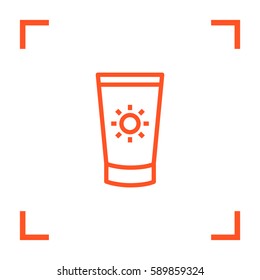Care isolated minimal single flat linear icon for application and info-graphic. Cream line vector icon for websites and mobile minimalistic flat design.