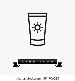 Care isolated minimal single flat linear icon for application and info-graphic. Cream line vector icon for websites and mobile minimalistic flat design.