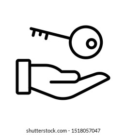 care key thin line vector icon