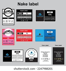 Care label Neck Label Design in illustrator