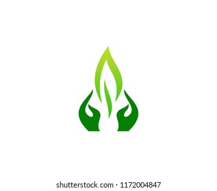 Care leaf hand logo 