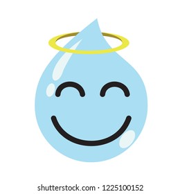 care like angel drop of water icon vector. cute emoticon, modern concept. simple style, simple design.