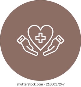 Care line circle icon vector image. Can also be used for web apps, mobile apps and print media.