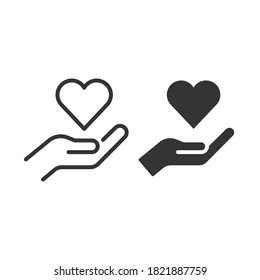 Care line and glyph icon, family and love icon, line style and solid style.
Globe save home house world People care hand holding taking care. Vector illustration EPS 10