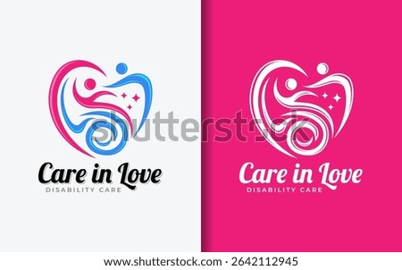 Care in Love, Disability Care Logo Design. Modern Logo for Community, Festive or Foundation Purpose Concept.