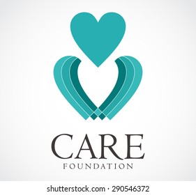 Care love foundation logo social element symbol shape icon vector design template abstract business company