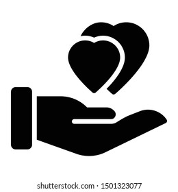 care love glyph flat vector icon
