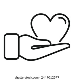 Care love hand icon outline vector. Person coping skills. Support reduce mental