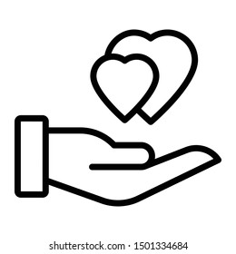 care love thin line vector icon