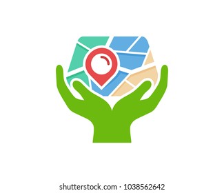 Care Map Icon Logo Design Element
