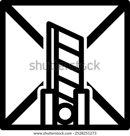 Care mark with instructions on how to handle luggage "Caution: Do Not Cut"