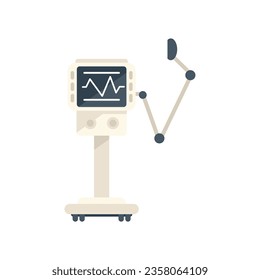 Care medical machine icon flat vector. Hospital patient. Oxygen intensive isolated