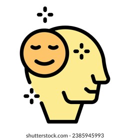 Care mind icon outline vector. Resoibsible company. Human care color flat