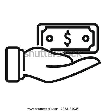 Care money cash icon outline vector. Card change atm. Stock financial