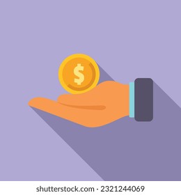 Care money icon flat vector. Work benefit. Fund retire