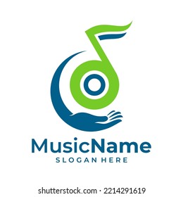 Care Music Logo Vector. Music Care logo design template