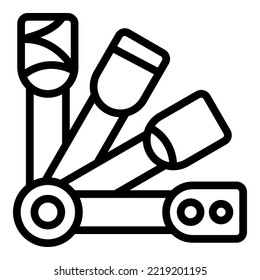 Vector de contorno de icono de clavos de cuidado. Bar de uñas. Arte de estudio