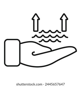 Care ocean level risk icon outline vector. Climate disasters. Coast eco problem