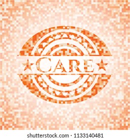 Care orange mosaic emblem