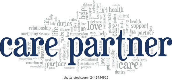 Care Partner word cloud conceptual design isolated on white background.