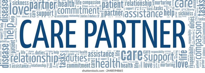Care Partner word cloud conceptual design isolated on white background.