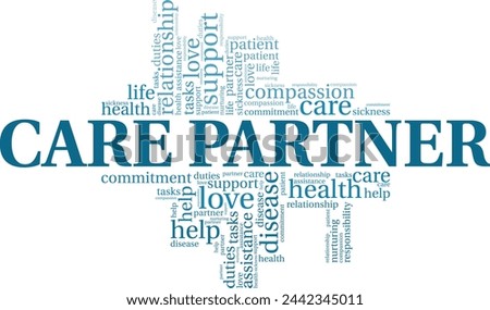 Care Partner word cloud conceptual design isolated on white background.