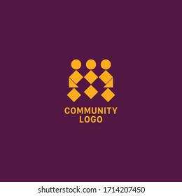 Care People Comunity Logo in shape. Yellow and Purple.