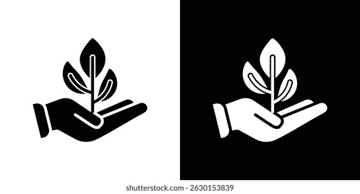 Care of plant icon concept, vector illustration