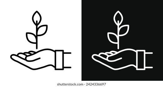 Care of Plant Icon Set. Vector Illustration